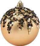 Χρυσή Γυαλιστερή Πλαστική Χριστουγεννιάτικη Μπάλα 10cm,Σέτ/4