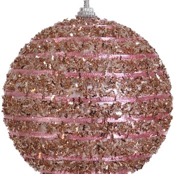 Ρόζ Πλαστική Χριστουγεννιάτικη Μπάλα 10cm,Σέτ/4