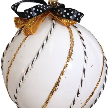 Χρυσή Γυαλιστερή Πλαστική Χριστουγεννιάτικη Μπάλα 8cm,Σέτ/6