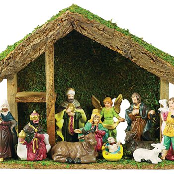 Ξύλινη Χριστουγεννιάτικη Φάτνη 34 x 11 x 26(h)cm