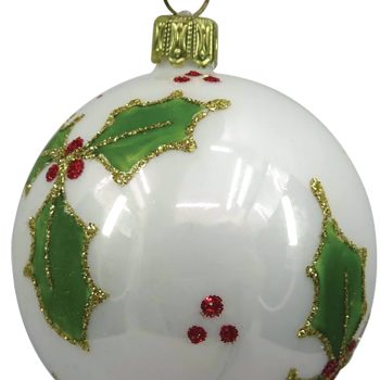 Κόκκινη Γυάλινη Χριστουγεννιάτικη Μπάλα 10cm,Σέτ/6