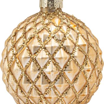 Χρυσή Γυάλινη Χριστουγεννιάτικη Μπάλα 8cm,Σέτ/6