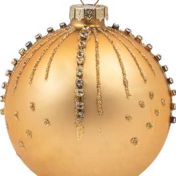 Χρυσή Γυάλινη Χριστουγεννιάτικη Μπάλα 10cm,Σέτ/6