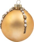 Χρυσή Γυάλινη Χριστουγεννιάτικη Μπάλα 8cm,Σέτ/6