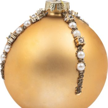 Χρυσή Γυάλινη Χριστουγεννιάτικη Μπάλα 8cm,Σέτ/6