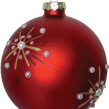 Κόκκινη Γυάλινη Χριστουγεννιάτικη Μπάλα 8cm,Σέτ/6