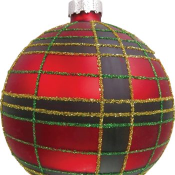 Κόκκινη Γυάλινη Χριστουγεννιάτικη Μπάλα 8cm,Σέτ/6