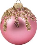 Ρόζ Γυάλινη Χριστουγεννιάτικη Μπάλα 8cm ,Σέτ/6
