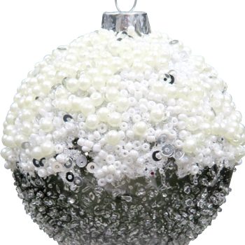Διάφανη Γυάλινη Χριστουγεννιάτικη Μπάλα 8cm , Σέτ/6 Τεμαχίων