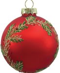 Κόκκινη Γυάλινη Χριστουγεννιάτικη Μπάλα 8cm,Σέτ/6