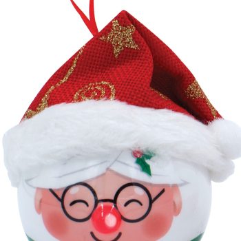 Κόκκινη Πλαστική Χριστουγεννιάτικη Μπάλα Με Led Φώς Μπαταρίας 8cm