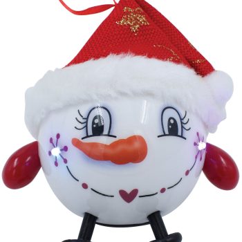 Κόκκινη Πλαστική Χριστουγεννιάτικη Μπάλα Με Led Φώς Μπαταρίας  8cm