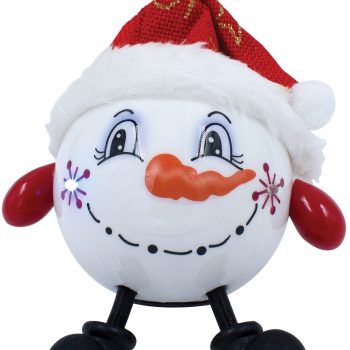 Κόκκινη Πλαστική Χριστουγεννιάτικη Μπάλα Με Led Φώς Μπαταρίας 8cm