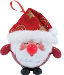 Κόκκινη Πλαστική Χριστουγεννιάτικη Μπάλα Με Led Φώς Μπαταρίας 8cm