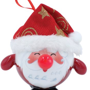 Κόκκινη Πλαστική Χριστουγεννιάτικη Μπάλα Με Led Φώς Μπαταρίας 8cm