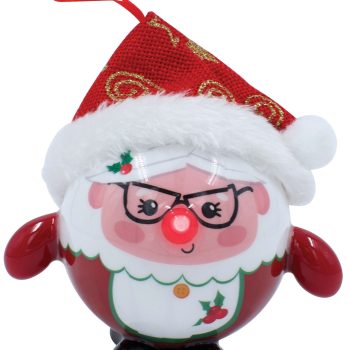 Κόκκινη Πλαστική Χριστουγεννιάτικη Μπάλα Με Led Φώς Μπαταρίας 8cm