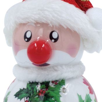 Κόκκινη Πλαστική Χριστουγεννιάτικη Μπάλα Με Led Φώς Μπαταρίας 8 x 8 x 15cm