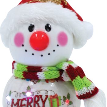 Κόκκινη Πλαστική Χριστουγεννιάτικη Μπάλα Με Led Φώς Μπαταρίας 8 x 8 x 16cm