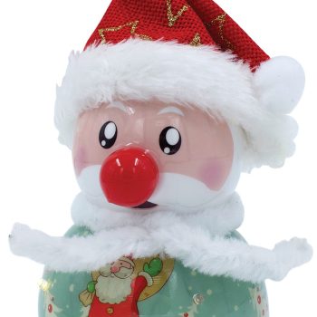 Κόκκινη Πλαστική Χριστουγεννιάτικη Μπάλα Με Led Φώς Μπαταρίας 8 x 8 x 15cm