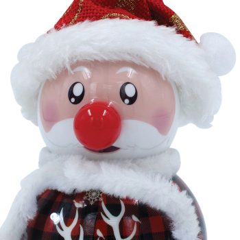 Κόκκινη Πλαστική Χριστουγεννιάτικη Μπάλα Με Led Φώς Μπαταρίας 8 x 8 x 16cm