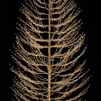 Χρυσό Φωτιζόμενο Δέντρο Με 2000 Led Φωτάκια Θερμού Φωτισμού ,Μετασχηματιστή ip44 Και Dimmer 180(h)cm