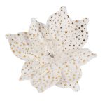 Κρέμ - Χρυσό Χριστουγεννιάτικο Διακοσμητικό Λουλούδι 24cm