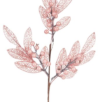 Ρόζ Χριστουγεννιάτικο Διακοσμητικό Κλαδί 25 x 56cm