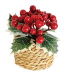 Χριστουγεννιάτικη Διακοσμητική Σύνθεση Με Γκί Σε Βάση Απο Φλοιό Ξύλου 8 x 11cm