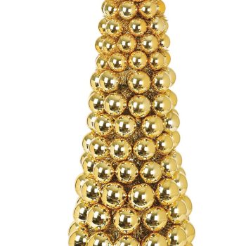Χρυσό Χριστουγεννιάτικο Διακοσμητικό Δέντρο Με Χρυσές Μπάλες Και Τρέσα 120cm