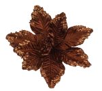 Καφέ Χριστουγεννιάτικο Διακοσμητικό Λουλούδι 25cm