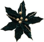 Πράσινο Χριστουγεννιάτικο Διακοσμητικό Λουλούδι 28cm