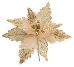 Χρυσό Χριστουγεννιάτικο Διακοσμητικό Λουλούδι 32cm