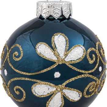 Μπλέ Πλαστική Χριστουγεννιάτικη Μπάλα 10cm,Σέτ/4