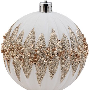 Χρυσή Πλαστική Χριστουγεννιάτικη Μπάλα 8cm,Σέτ/6