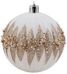 Χρυσή Πλαστική Χριστουγεννιάτικη Μπάλα 10cm,Σέτ/4
