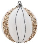 Χρυσή Πλαστική Χριστουγεννιάτικη Μπάλα 8cm,Σέτ/6