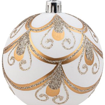 Χρυσή Πλαστική Χριστουγεννιάτικη Μπάλα 8cm,Σέτ/6