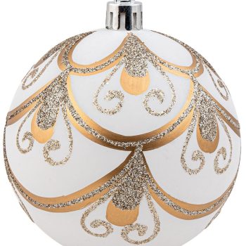Χρυσή Πλαστική Χριστουγεννιάτικη Μπάλα 10cm,Σέτ/4