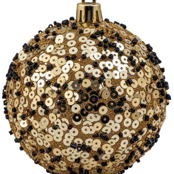 Χρυσή Πλαστική Χριστουγεννιάτικη Μπάλα 8cm,Σέτ/6