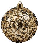 Χρυσή Πλαστική Χριστουγεννιάτικη Μπάλα 10cm,Σέτ/4