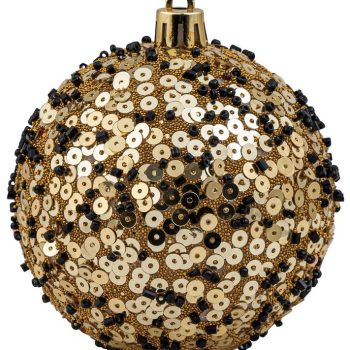 Χρυσή Πλαστική Χριστουγεννιάτικη Μπάλα 10cm,Σέτ/4