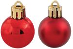 Κόκκινες Πλαστικές Μπάλες , Γυαλιστερές Και Μάτ Σέτ 24 τεμαχίων 3cm