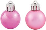 Ρόζ Πλαστικές Μπάλες , Γυαλιστερές Και Μάτ Σέτ 24 τεμαχίων 3cm