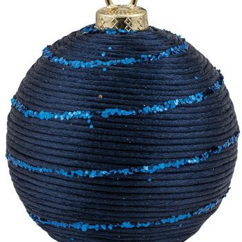 Μπλέ Πλαστική Χριστουγεννιάτικη Μπάλα 8cm,Σέτ/6
