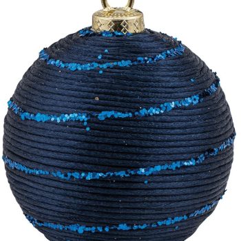 Μπλέ Πλαστική Χριστουγεννιάτικη Μπάλα 10cm,Σέτ/4