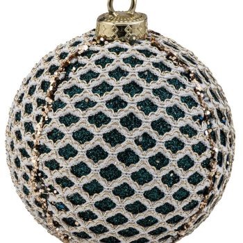 Μπλέ Πλαστική Χριστουγεννιάτικη Μπάλα 10cm,Σέτ/4