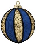 Μπλέ Πλαστική Χριστουγεννιάτικη Μπάλα 10cm,Σέτ/4