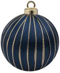 Μπλέ Πλαστική Χριστουγεννιάτικη Μπάλα 8cm,Σέτ/6