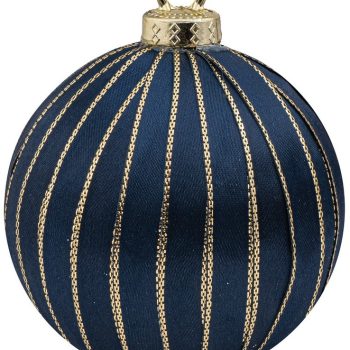 Μπλέ Πλαστική Χριστουγεννιάτικη Μπάλα 8cm,Σέτ/6