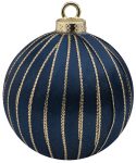 Μπλέ Πλαστική Χριστουγεννιάτικη Μπάλα 10cm,Σέτ/4